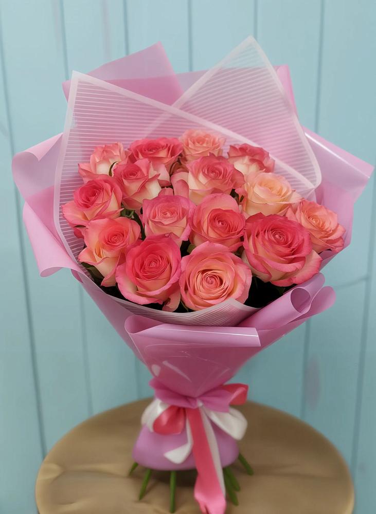Букет 15 Розовых роз Равель в Новинки Нижний Новгород