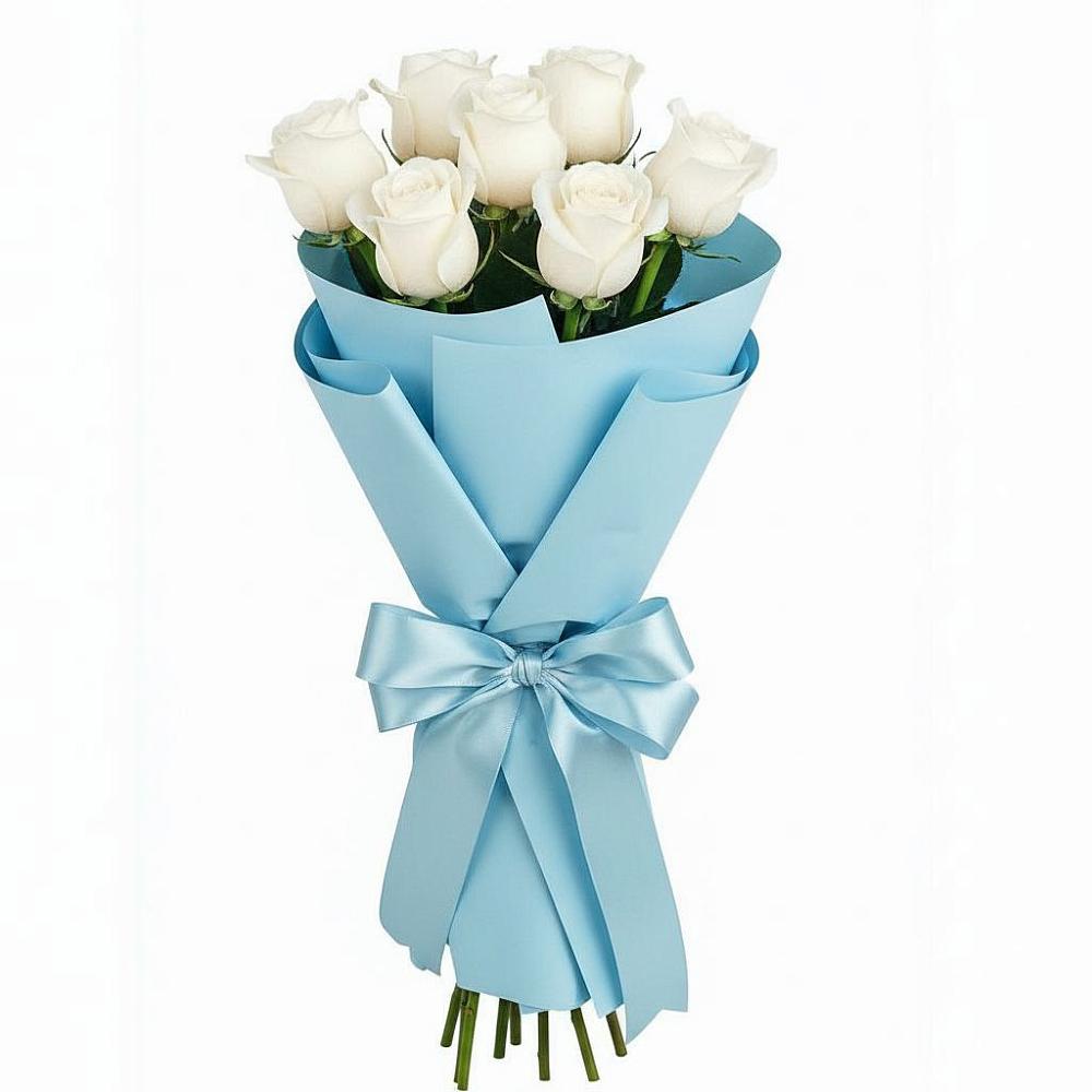 Букет 7 белых роз Проуд в Новинки Нижний Новгород