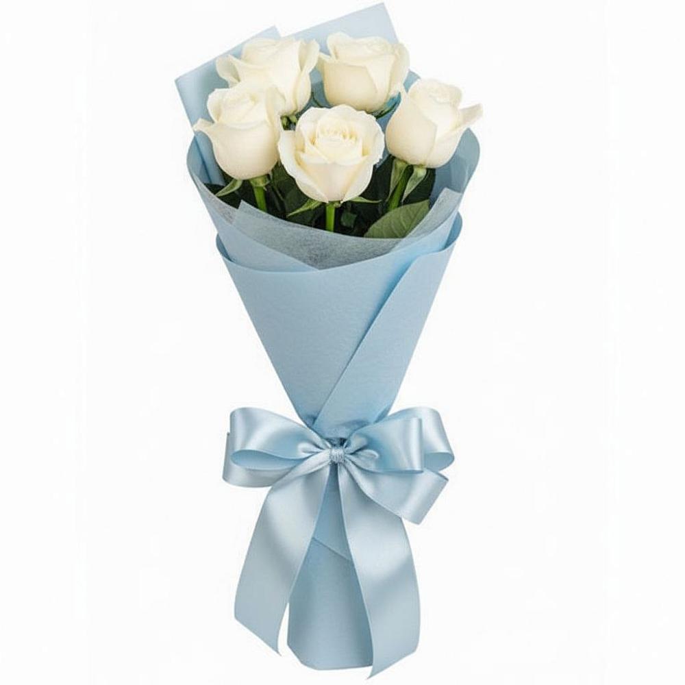 Букет 5 Белых роз Проуд в Новинки Нижний Новгород