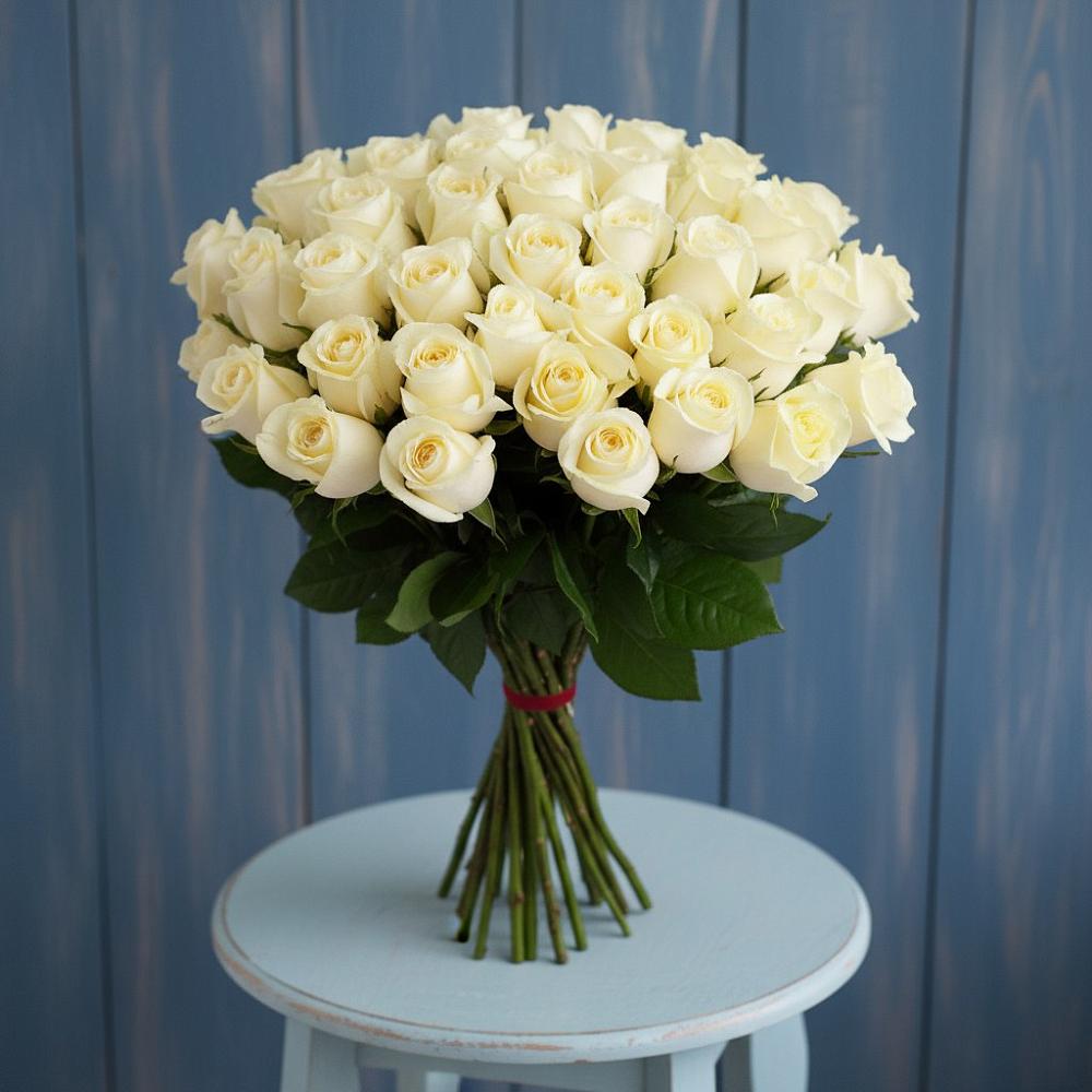 Букет 51 Белая роза Эдлесс Лав в Новинки Нижний Новгород