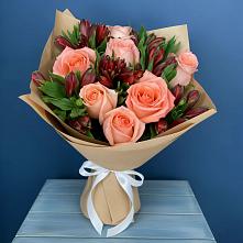 Букет цветов из:  Розы и Альстромерии в Новинки Нижний Новгород
