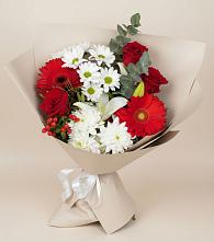 Букет цветов из:  Розы, Хризантемы, Герберы и Лилии #REPLACE_PRED# Новинки Нижний Новгород