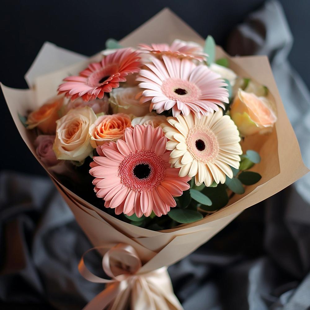 Букет цветов из: Герберы и Розы в Новинки Нижний Новгород