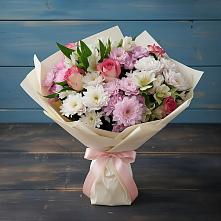 Букет цветов из:  Хризантемы, Альстромерии и Розы #REPLACE_PRED# Новинки Нижний Новгород