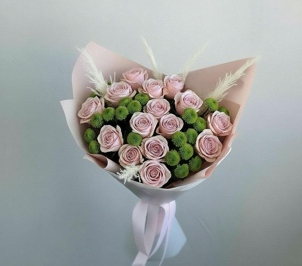 Букет цветов из: Розы и Хризантемы в Новинки Нижний Новгород