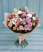 Букет цветов из:  Хризантемы, Розы и Альстромерии #REPLACE_PRED# Новинки Нижний Новгород