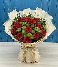 Букет цветов из:  Розы и Хризантемы в Новинки Нижний Новгород