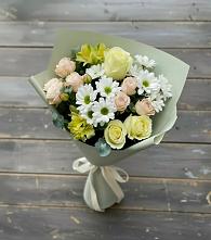 Букет цветов из:  Альстромерии, Розы и Хризантемы в Новинки Нижний Новгород