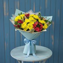 Букет цветов из:  Альстромерии и Хризантемы в Новинки Нижний Новгород