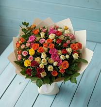 Букет Микс из разноцветных кустовых роз #REPLACE_PRED# Новинки Нижний Новгород
